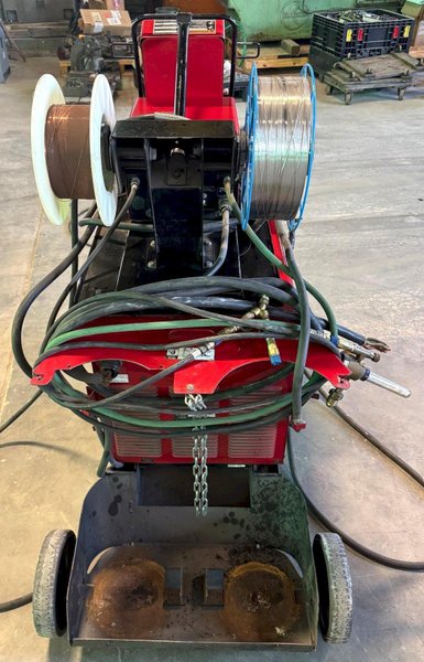 450 Amp Lincoln Welder Power Wave 455M/STT, 10M Dual Feeder, Cart