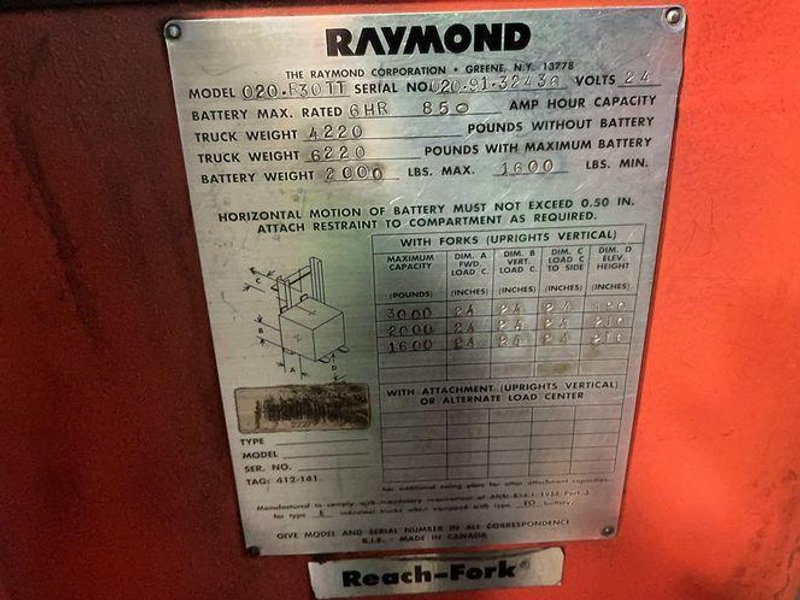 Raymond 3000 Lbs Electric Stand Up Fork Lift - 020-f30 Tt