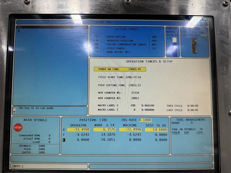 Haas VF-6/40 VMC, 2010 – WIPS, Side-Mount Tool Changer, Renishaw OMI-2T, High Pressure Coolant