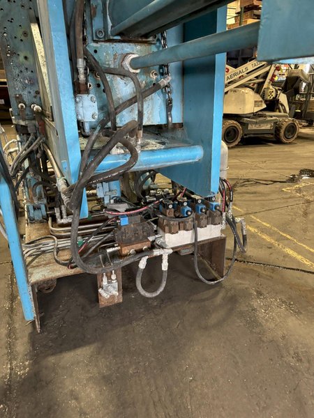 hall model hm6 molding machine s/n 1096 with hydraulics and controls with plc, 48&quot; x 48&quot; front platen, 45x48 rear platen