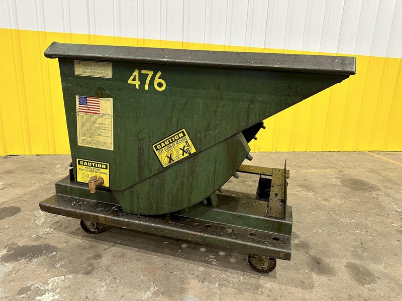 1/2 YARD (46" x 36" x 30") X 5000 LBS AMERICAN PORTABLE DUMP HOPPER ON CASTERS: STOCK 20072