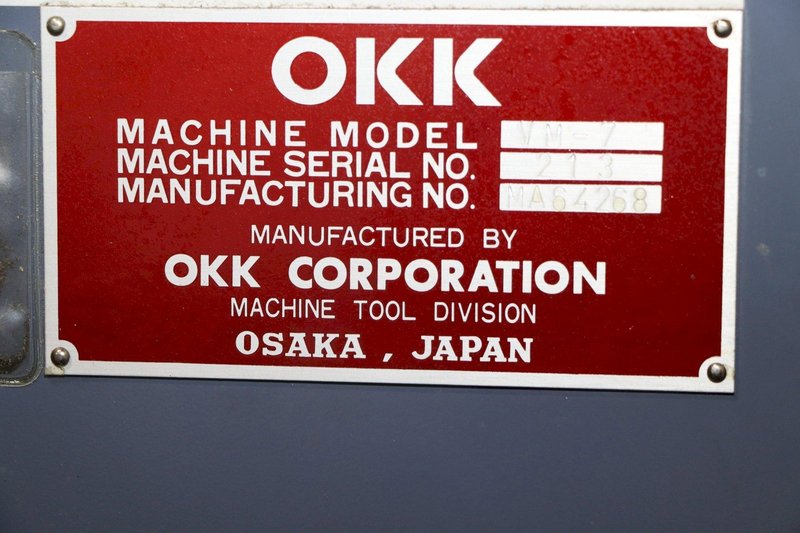 OKK MODEL #VM7 VERTICAL MACHINING CENTER NEOMATIC 635V CONTROL: YOBRO #26185