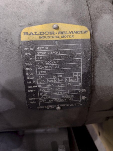 1500 CFM WARD-DEVANSCO MODEL #DV-18015 WET TYPE DUST COLLECTOR: STOCK #18631
