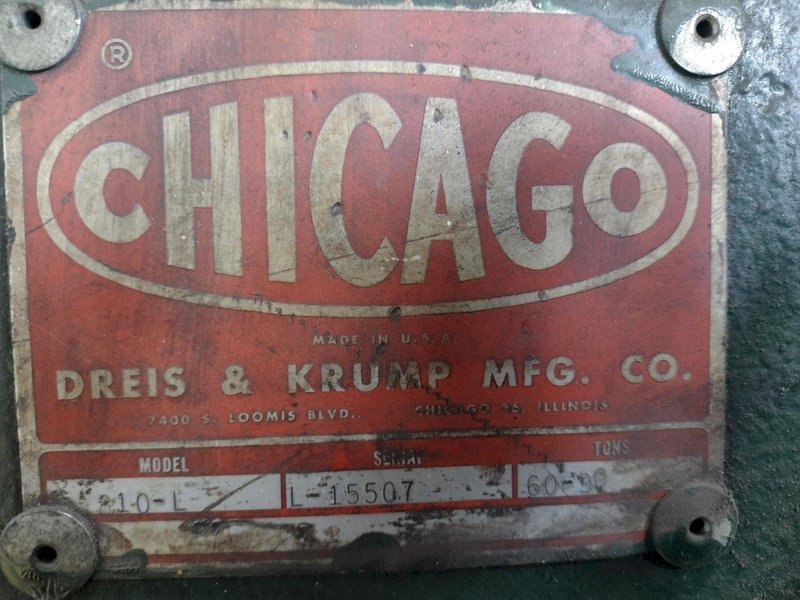 90 TON X 10' CHICAGO D&amp;K MODEL #810-L MECHANICAL BRAKE WITH AIR CLUTCH: STOCK 16343