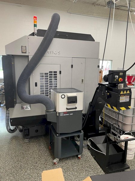 Tornos Almac CU 2007 7-Axis CNC Vertical Machining Center with Part Loading and Parts Catcher System, Probing, 20K Spindle, Lehman 2-Axis Rotary Table, Back Operation Tilting Rotary Vise
