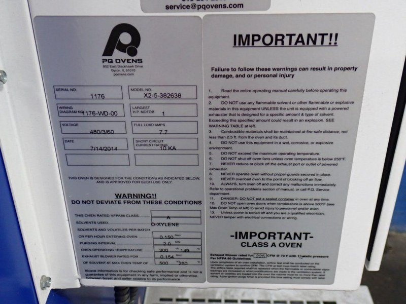 PQ OVENS GAS OVEN  -  X2-5-382638