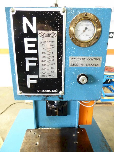 2 Ton NEFF Gap Frame Hydraulic Press D2-2M,  6&quot; Str., 12&quot; DL, Stand