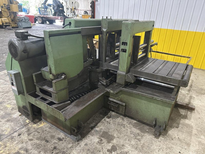 16" x 16" HYD-MECH MODEL #M-16A FULLY AUTOMATIC HORIZONTAL BANDSAW WITH POWER MITRE SWIVEL: STOCK #23105