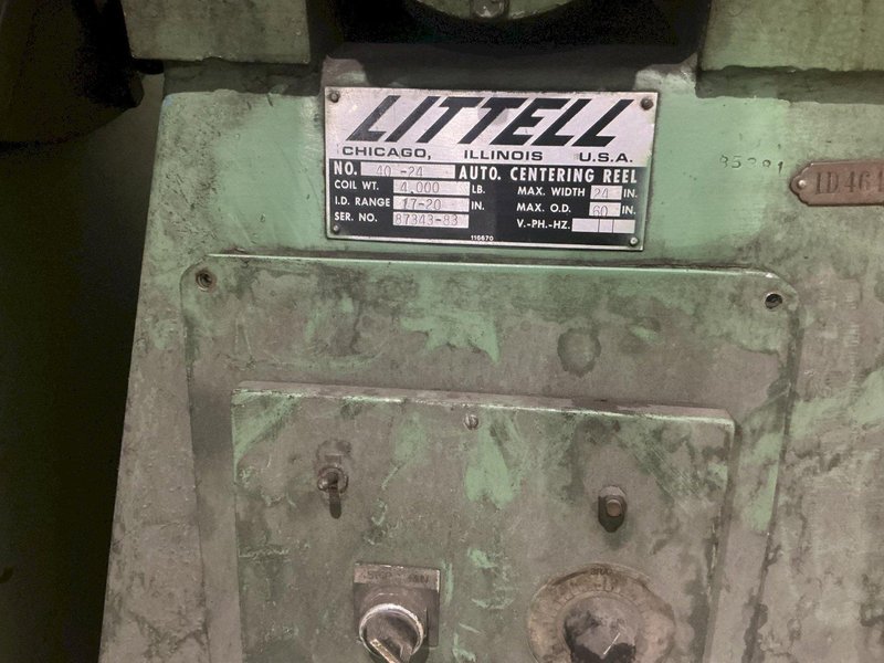 4,000 LBS X 24" LITTELL MODEL #40-24 PULL OFF COIL REEL UNCOILER: YOBRO #26130