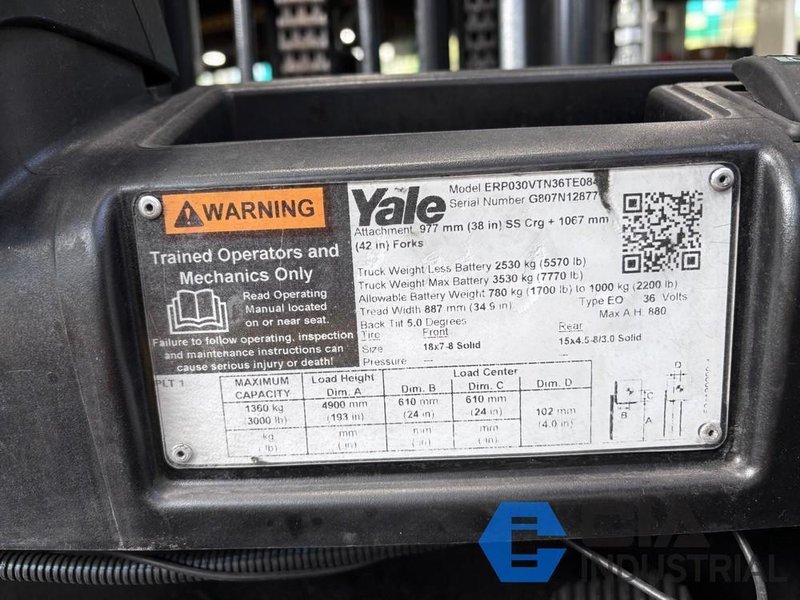 2019 - 3,000 LB. YALE MODEL ERP030VTN367E084