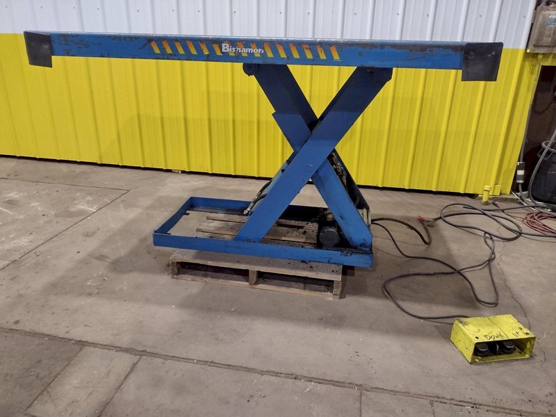 6,500 LB CAPACITY, 48&quot; X 72&quot; TABLE BISHAMON ELECTRIC/HYDRAULIC SCISSOR LIFT TABLE: STOCK #19942