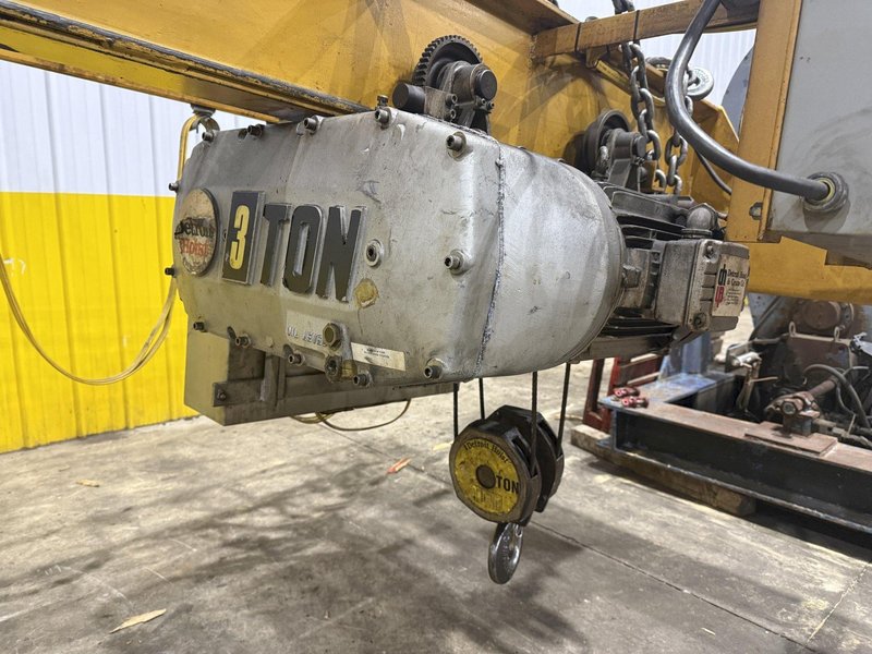 3 TON X 20' X 60' OSBORN SINGLE GIRDER CRANE SYSTEM, FREE STANDING, DETROIT HOIST: YOBRO #24535