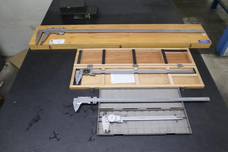 Dial and Verneer Calipers (4), Mitutoyo 12", Fowler 24", Fowler 40", Starrett 24"- Auction Item