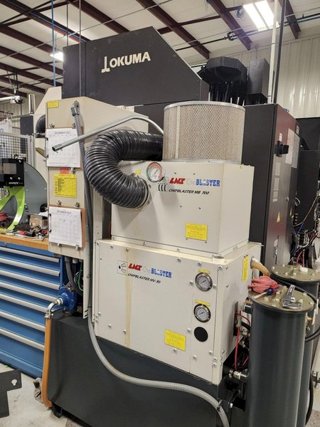 Okuma Genos M460V-5AX 5-Axis CNC VMC, 2021 – Robot Loader, Chip Conveyor, Mist Collector