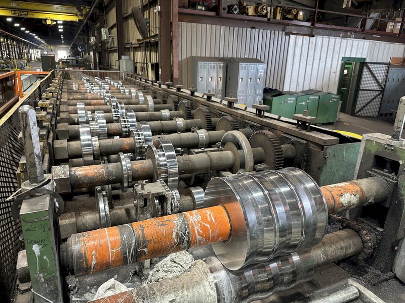 15 STAND  X 3&quot; ARBOR  X 50&quot; PEARSON LOC SEAM ROLL FORMING PANEL MILL. STOCK # 0663325