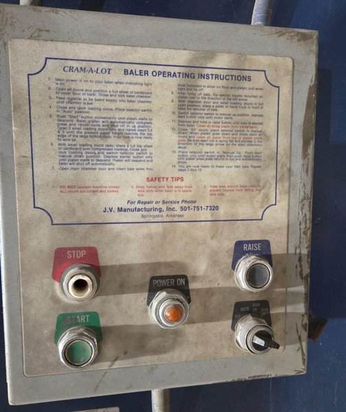 CRAM-A-LOT 60DBLU VERTICAL CARDBOARD BALER USED