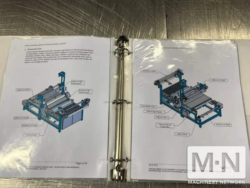ADVENT DESIGN CORPORATION LAMINATING MACHINE MFG 2013
