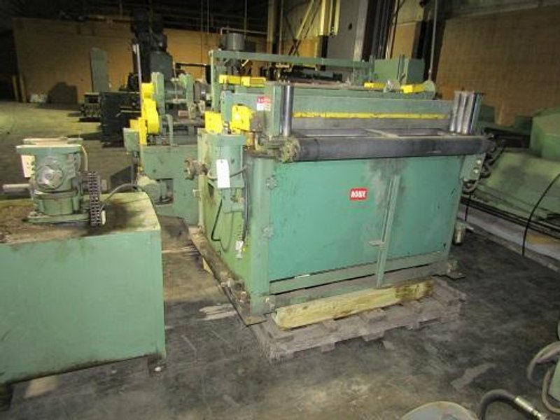 50&quot; ROWE MDL VFT-4-50 SEVEN ROLL FLATTENER W/ INLINE EDGE TRIMMER &amp; SCRAP CHOPPER