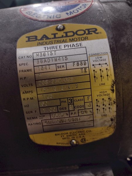 5 HP CHAMPION MODEL #HR5-8 SINGLE STAGE AIR COMPRESSOR: YOBRO #24823