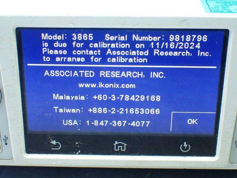 ASSOCIATED RESEARCH HYPOT SERIES DIELECTRIC WITHSTAND TESTER.   -  3865