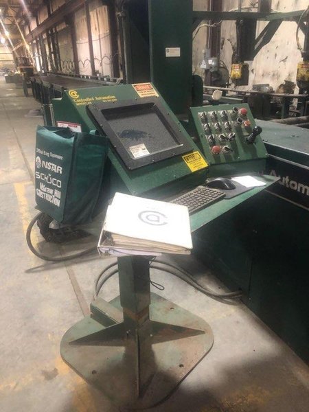 2003 CONTROLLED AUTOMATION MODEL #BFC-530 BEAM PUNCH LINE WITH PEDDINGHAUS SAW