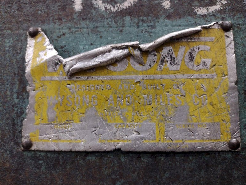 10' X 16 GAUGE WYSONG MODEL #A-120-HD MECHANICAL PNEUMATIC AIR POWER SHEAR: STOCK #18736