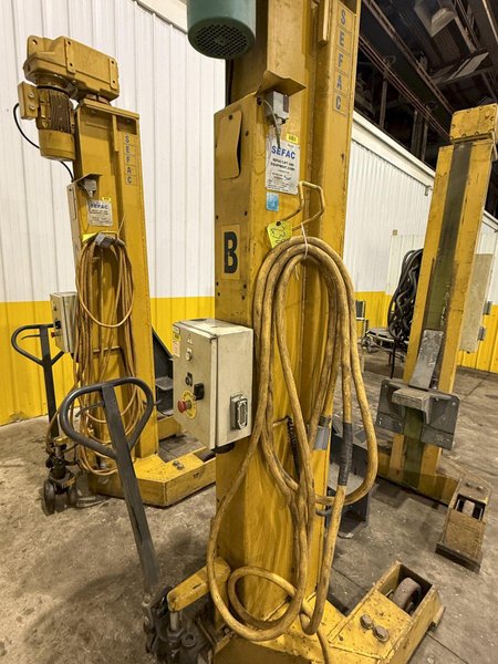 (4) 15 TON SEFAC MODEL #M120BF2000 MOBILE RAIL CAR / LOCOMOTIVE JACK LIFTS, 120,000 LBS TOTAL: YOBRO #23868