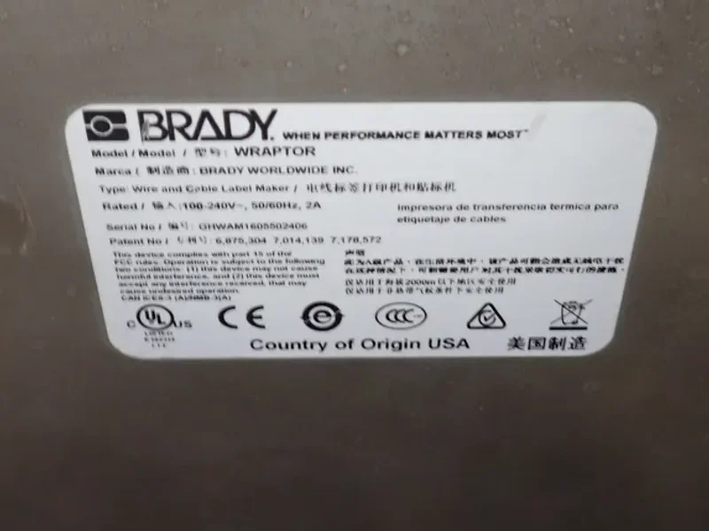 BRADY PRINTER APPLICATOR  -  WRAPTOR