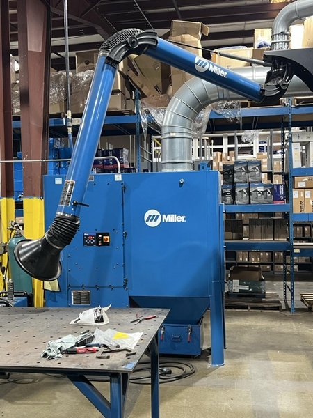 Miller PerformArc PA350S 6-Axis Robotic Welding Cell, 2020 – Fume Extractor and Hood Arm, Indexing Rotary, Tregakiss Torch-Reamer-Sprayer