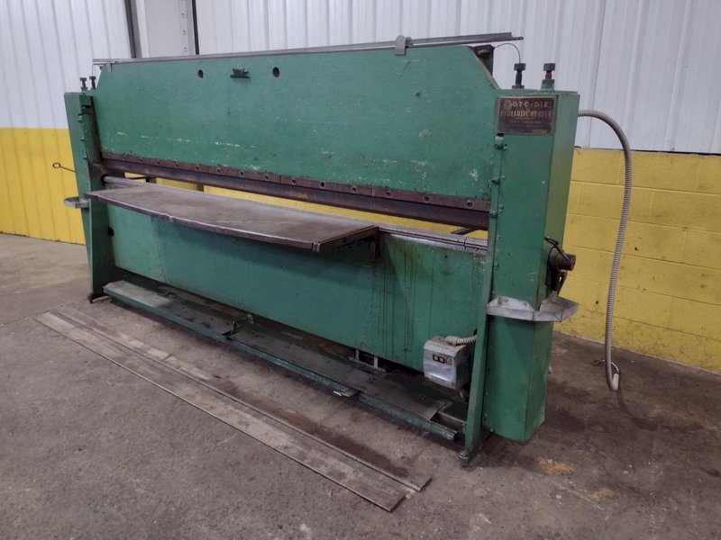 10' X 16 GAUGE ROTODIE MODEL #10 HYDRAULIC BENDER BRAKE: STOCK #18065