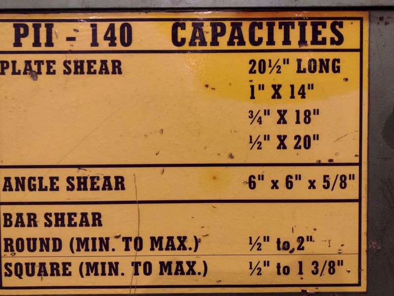 140 TON PIRANHA MODEL #PII HYDRAULIC IRONWORKER: STOCK 19838