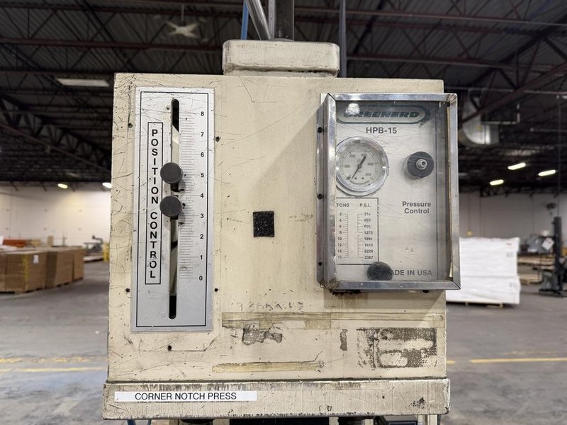 GREENERD HPB-15 HYDRAULIC PRESS WITH TOUCHLESS PALM BUTTONS