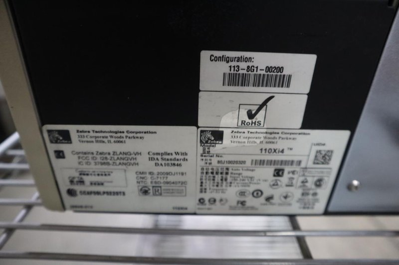Zebra 110Xi4 Label Printer, 203 dpi, 4" Wide Label Cap- Auction Item