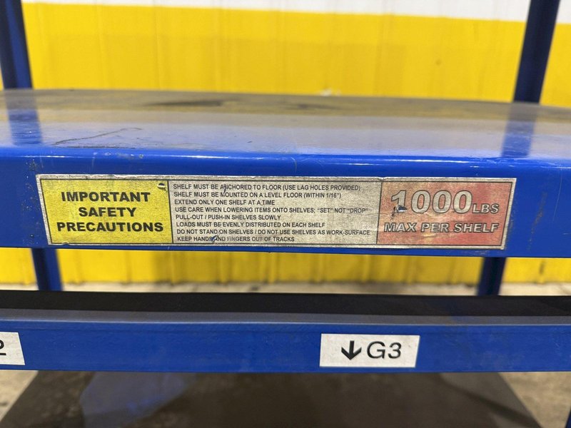 (4) 1,000 LB CAPACITY DIE RACKS W/ SLIDING SHELVES: YOBRO #24478