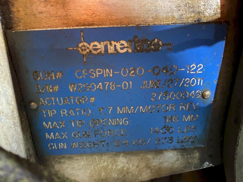 CENTERLINE CFSPIN-020-040-122 Pinch Type Weld Gun USED