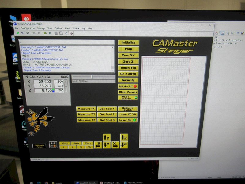 CAMaster Stinger X3 SR-48 CNC Router, 4 Zone Hurricane Vacuum Table System, Main Spindle and 2 Sub Spindles- Auction Item