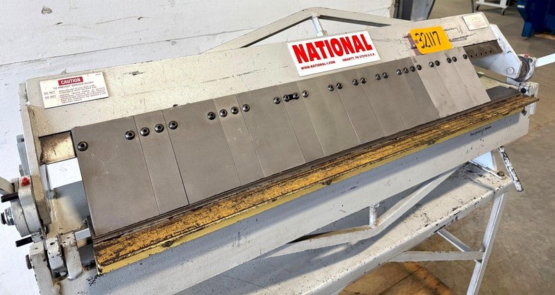 48" x 16 Ga. National Box and Pan Brake No. U4816, 42" of Fingers, Stand