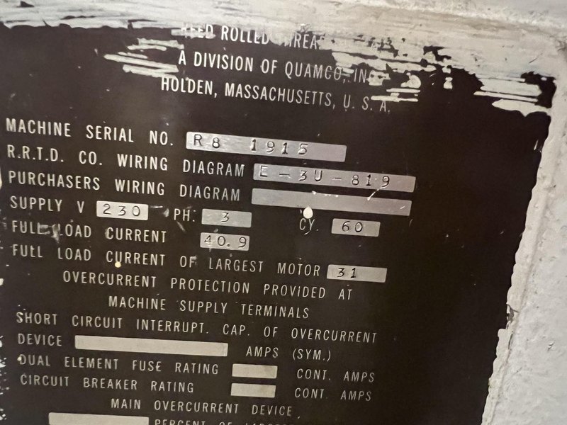 5/16" Reed-Rico Model R8 Flat Die Thread Roller 