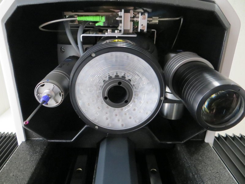 Zeiss O-Inspect 5/4/3 Multi-Sensor Measuring Machine with Rotary Axis, Zeiss VAST XXT, Zeiss Discovery Zoom Lens