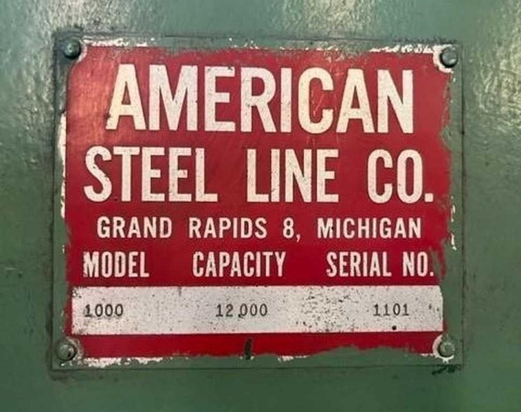 12,000# x 36" American Steel Line Uncoiler