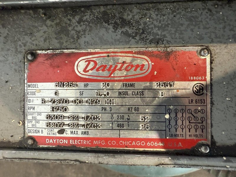 20 HP KELLOG PISTON TYPE AIR COMPRESSOR. STOCK # 0955523