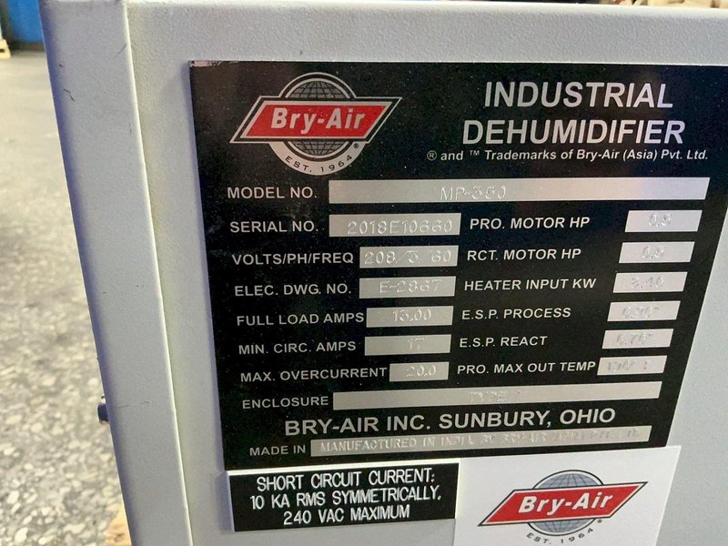 BRY-AIR INDUSTRIAL DEHUMIDIFIER   -  MP-350