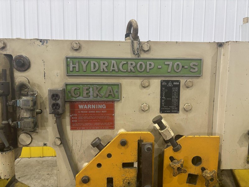 70 TON GEKA MODEL #HYDRCROP HYD-70 HYDRAULIC IRONWORKER: STOCK #22762