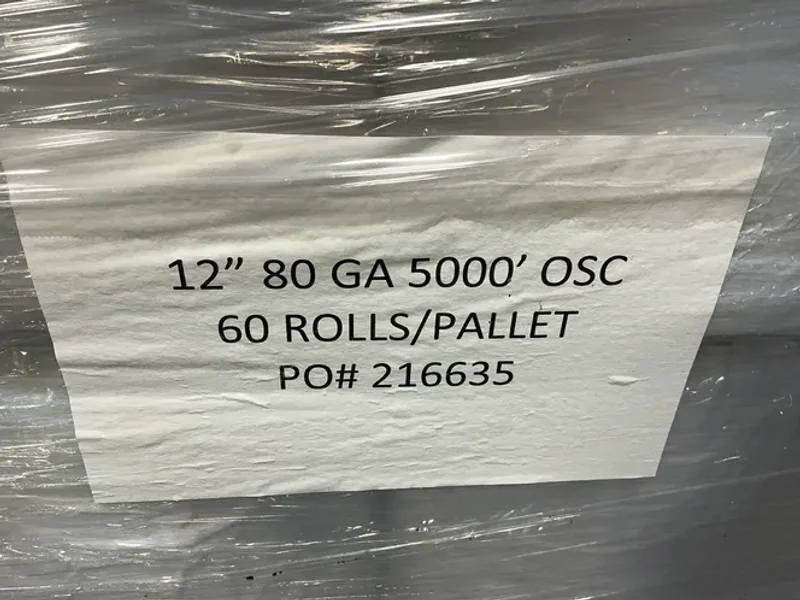 12” X 5000’ X 80 GA PACKING FILM