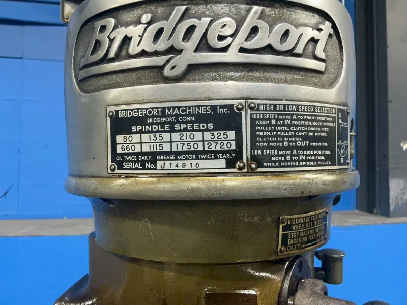 BRIDGEPORT 9”X42” VERTICAL MILL  -  26026