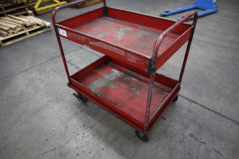 Red Metal Shop Cart- Auction Item