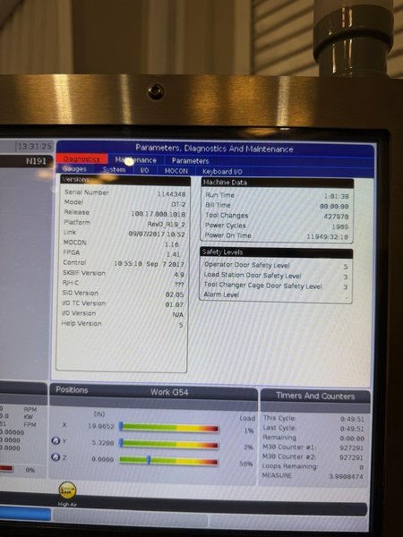 Haas DT-2 CNC Drill Tap Center – 2017 4th Axis Ready, 15,000 RPM, WIPS, HSM Mill