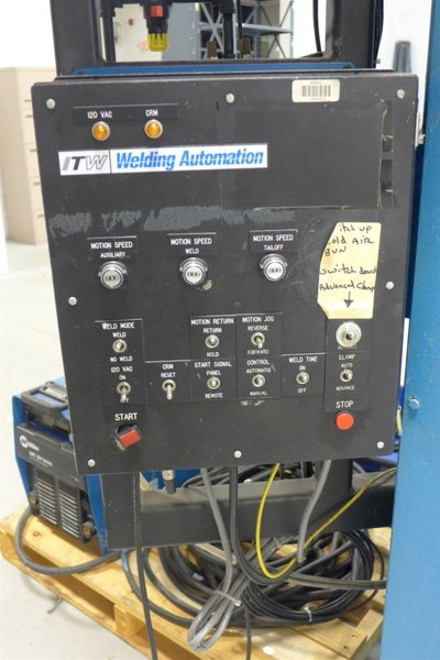 12&quot; ITW WELDING AUTOMATION LATHE, WITH MILLER WELD CONTROLLER &amp; MILLER XMT 304 SERIES ARC WELDER: YOBRO #24402