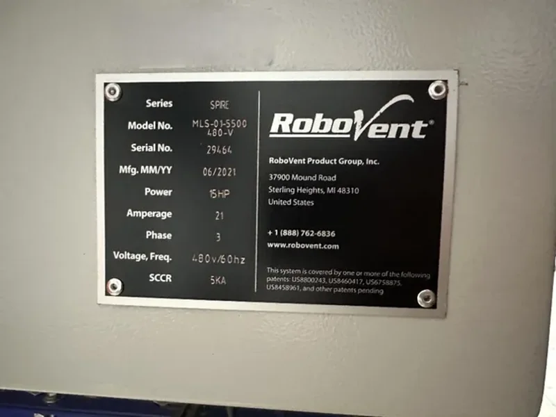 ROBOVENT 15 HP DUST COLLECTOR  -  MLS-01-5500
