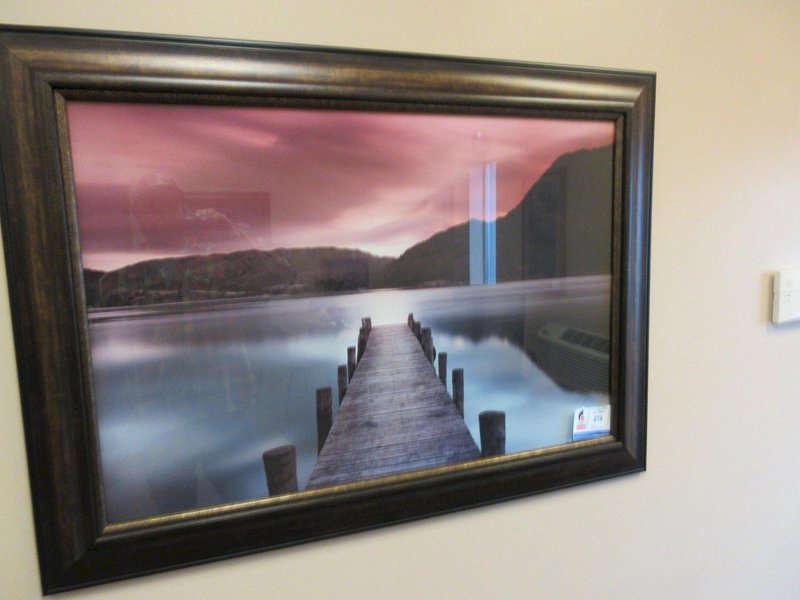 Wall Art, Wooden Dock on Calm Lake 48&quot;x34.5&quot;- Auction Item